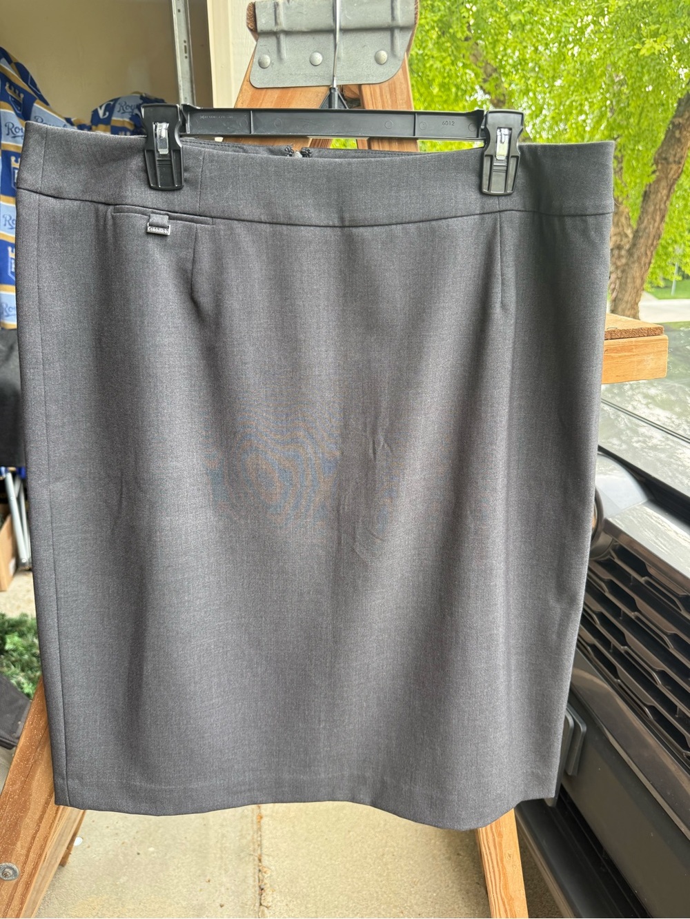 Calvin Klein Charcoal Gray Pencil Skirt